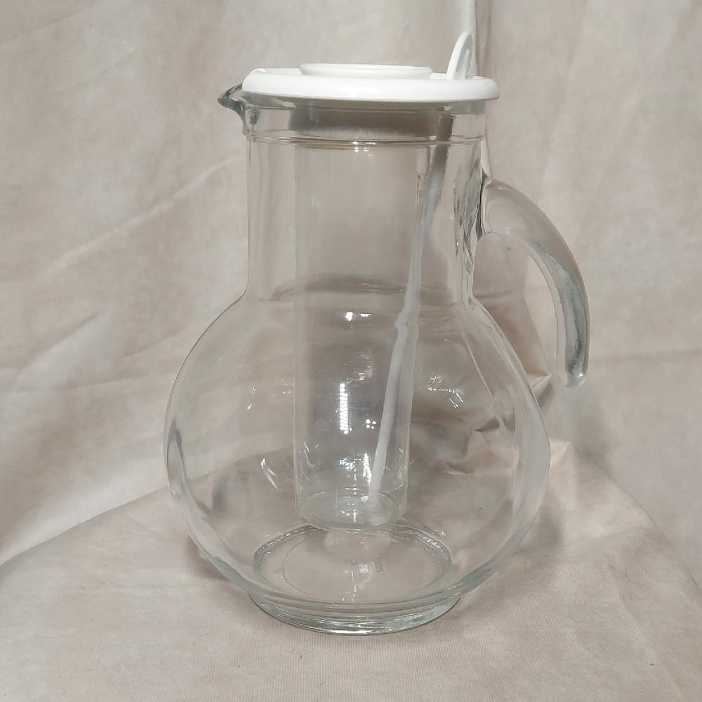 Bormioli Rocco Kufra 72.75oz Glass Pitcher Jug w/ Ice Container & Lid